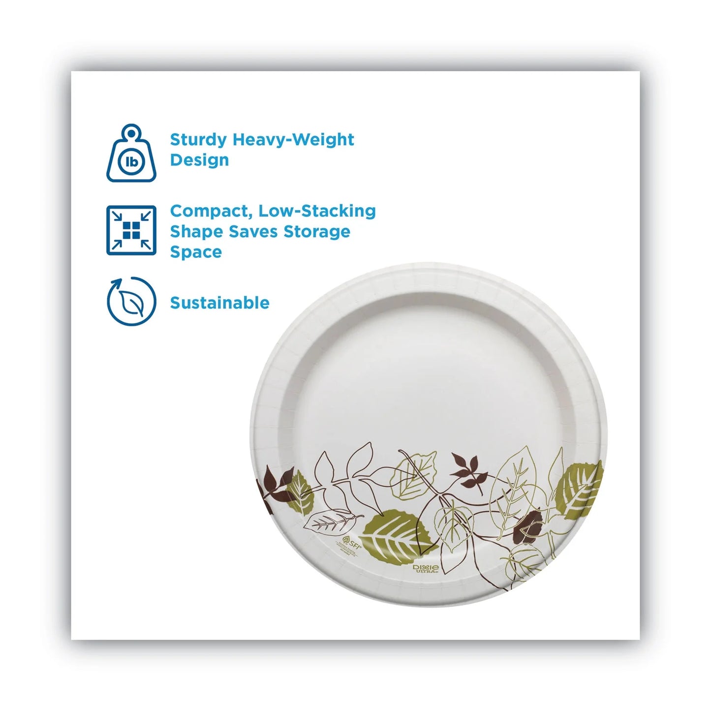 Pathways Soak Proof Heavy-Weight Disposable Paper Plates, 10", 125 Count