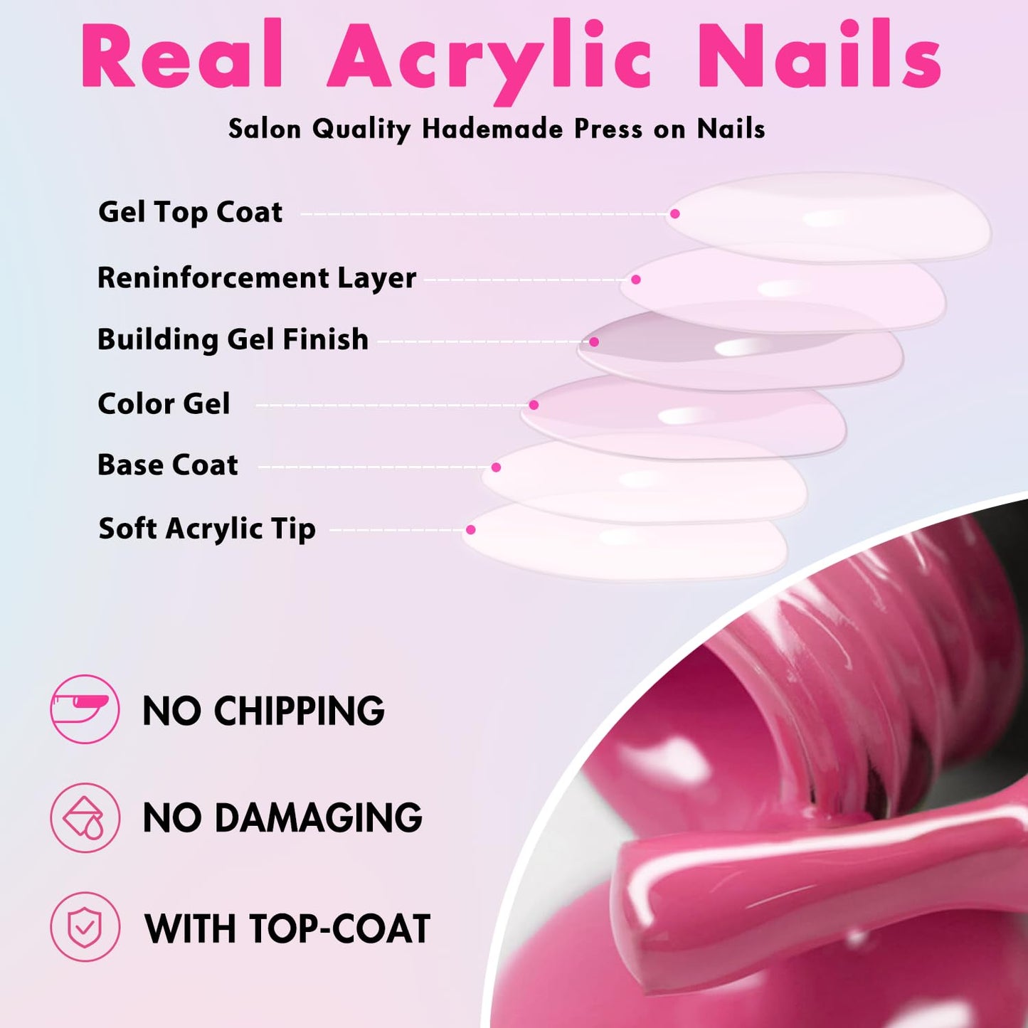 Orange Red Press on Nails Almond Shaped Medium Almond Nails Press on Neutral Acrylic Nails Reusable Fake Nails for Women Girls, Glue on Nails Medium Length Stiletto False Nails Gel Artificial Nails