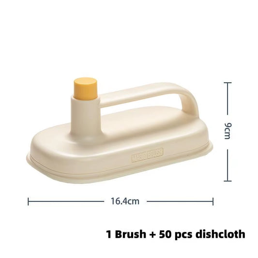 Kitchen Bathroom Toilet Cleaning Magic Brush Glass Wall Cleaning Bath Brush Handle Cleaning Rag Ceramic Window Slot Clean Brush