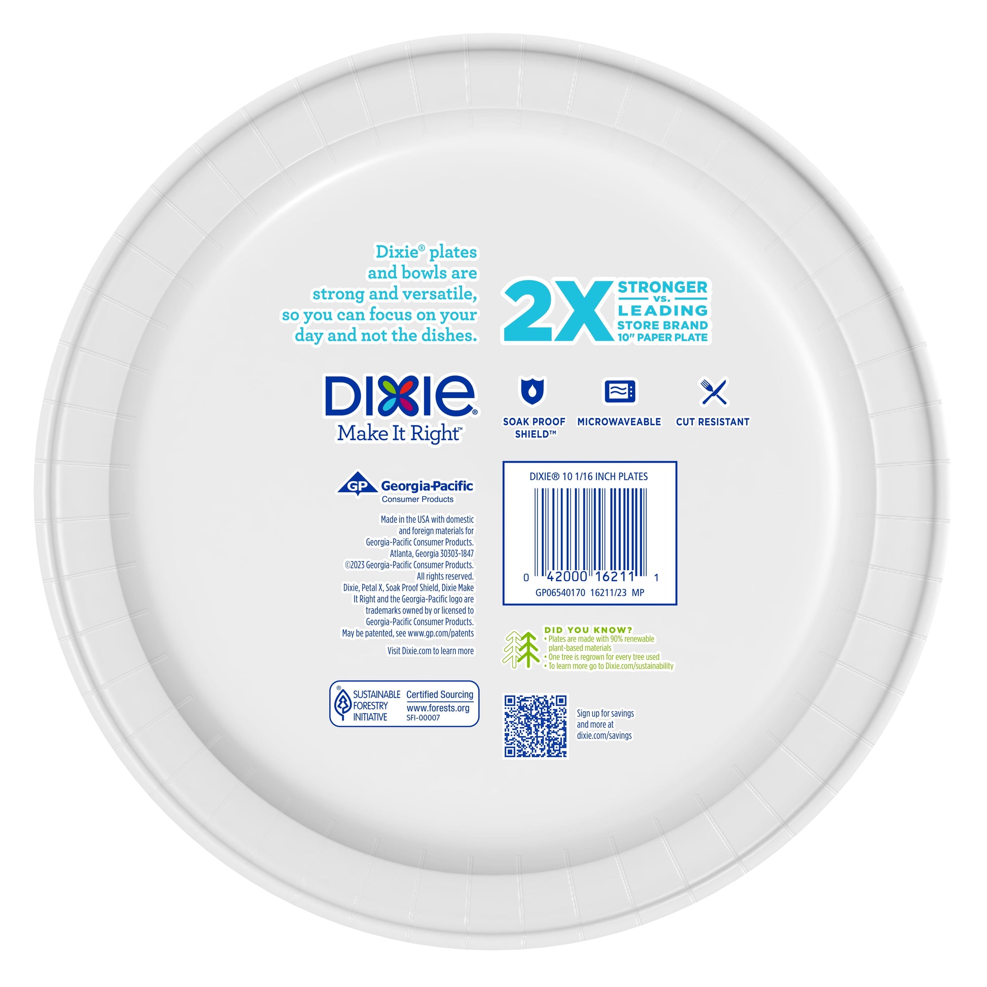 Everyday Disposable Paper Plates, 10", Multi-Color, 50 Count