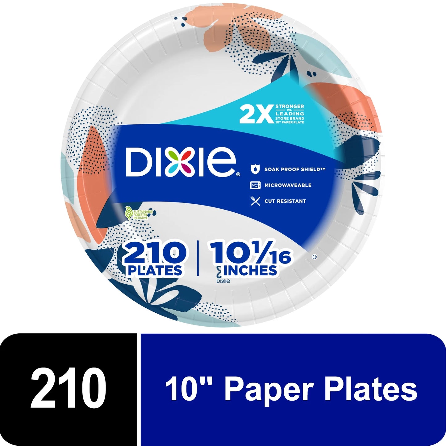 (4 Pack)  Everyday Disposable Paper Plates, 10", Multi-Color, 210 Count