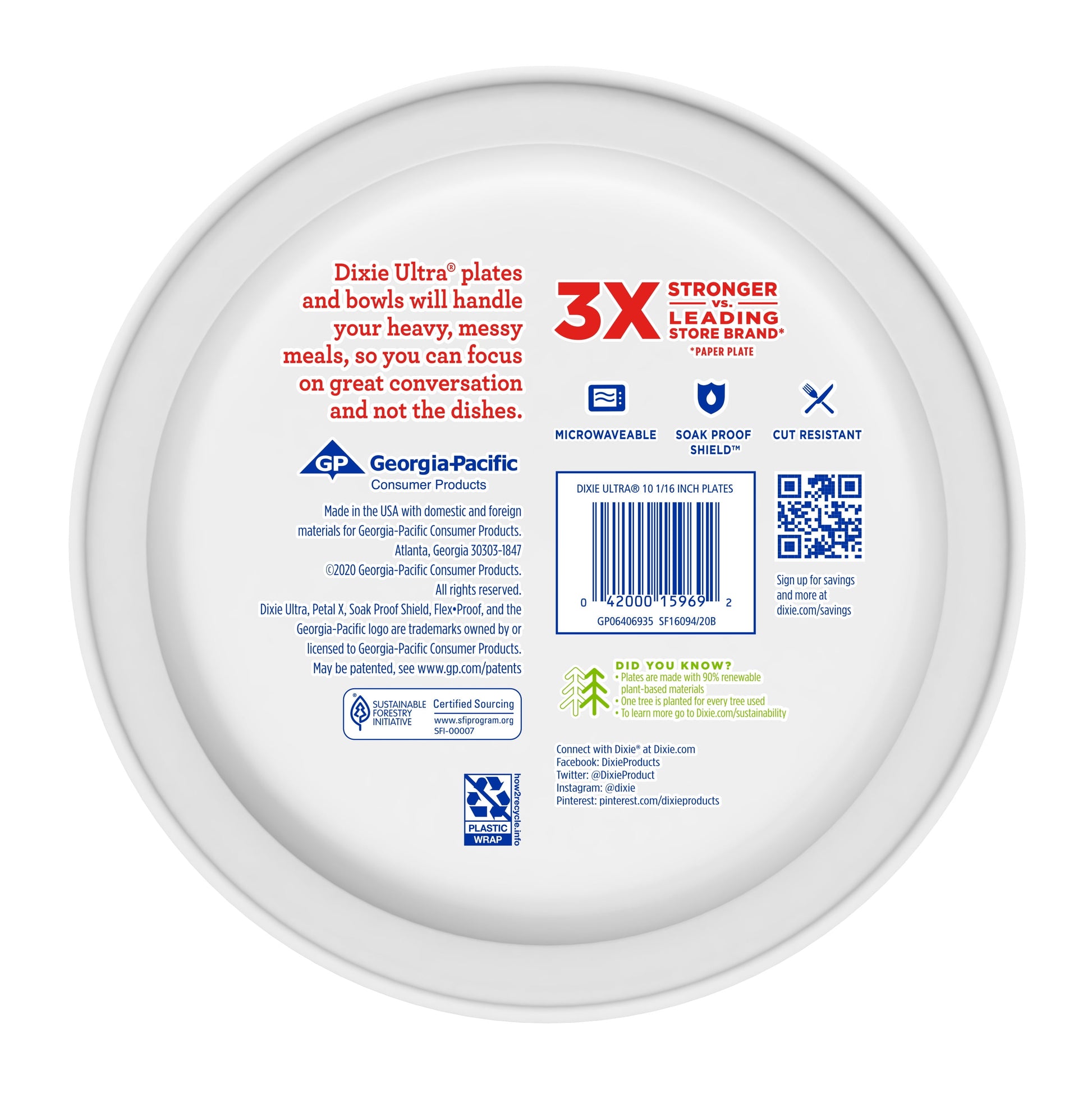 Ultra Paper Dinner Plates, 10 1/16", 100 Count